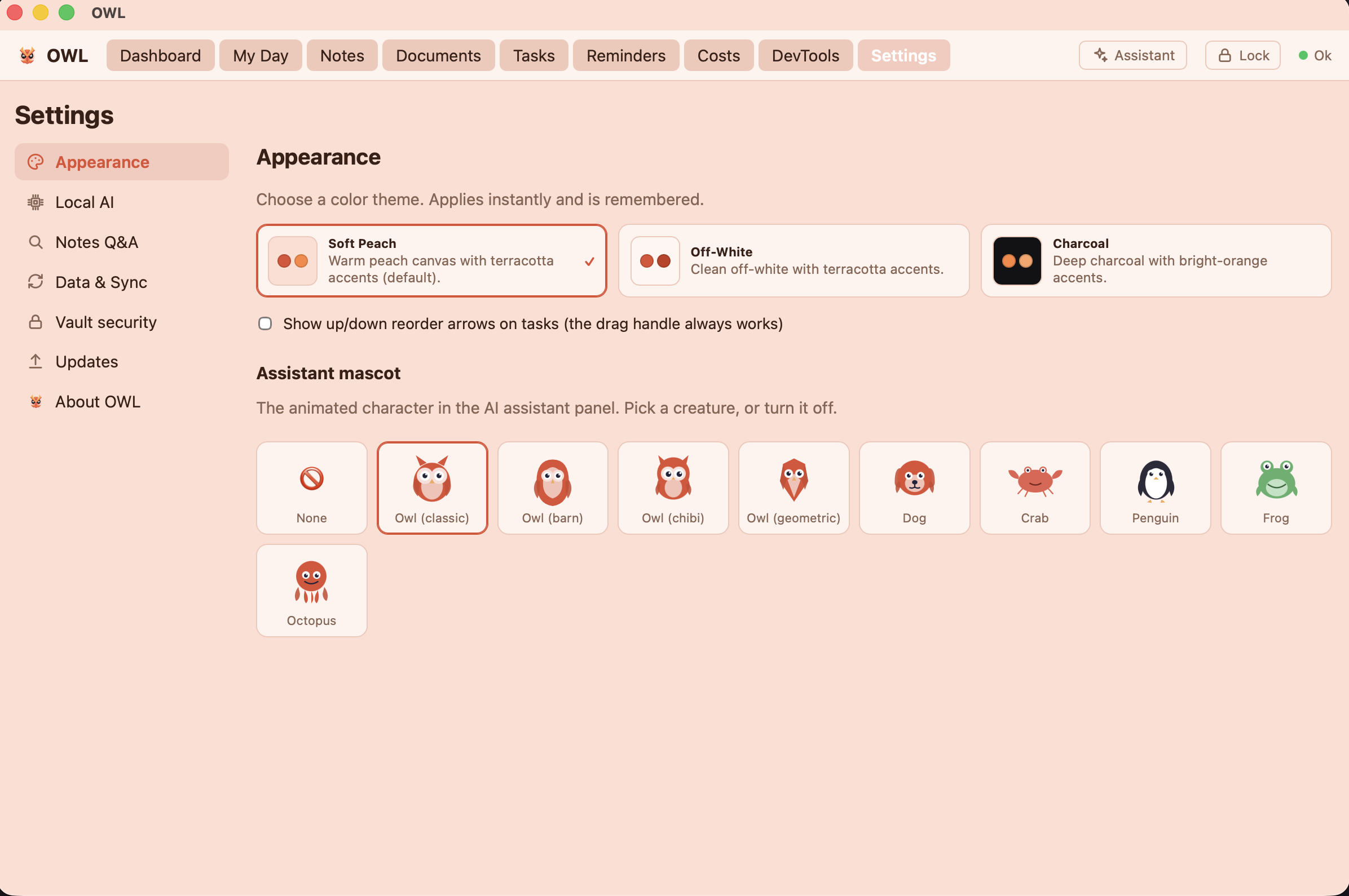 Settings Screen